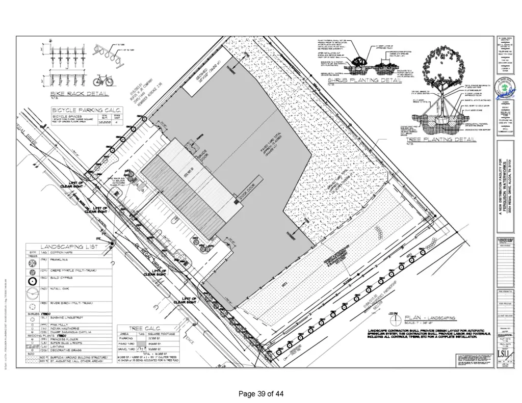 ferguson waterworks site plan